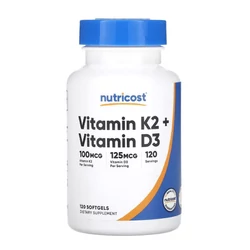 Vitamin K2 (MK7) (100 mcg) + Vitamin D3 (5000 IU) (120 Lágykapszula)
