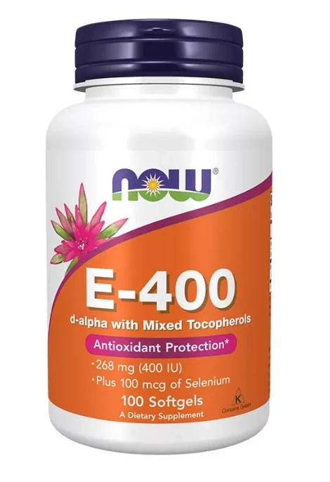 Vitamin E-400 d-alpha with Mixed Tocopherols plus 100 mcg of Selenium (100 lágykapszula)