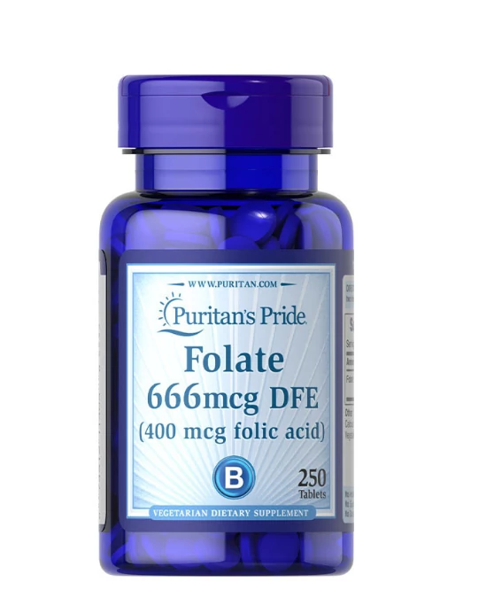 Folate 666 mcg DFE (Folic Acid 400 mcg) (250 tabletta) - Folsav Formula