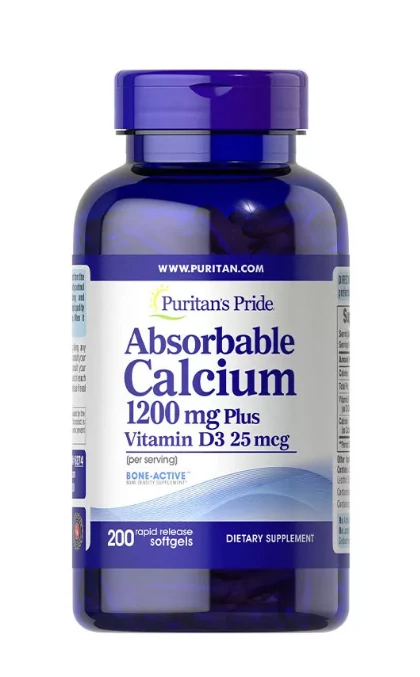 Absorbable Calcium 1200 mg with Vitamin D3 1000 IU (200 kapszula)