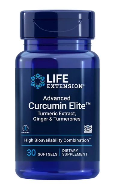 Advanced Curcumin Elite Turmeric Extract, Ginger & Turmerones (30 lágykapszula) - Kurkumin lágykapszula Kurkuma és Gyömbér Kivonattal