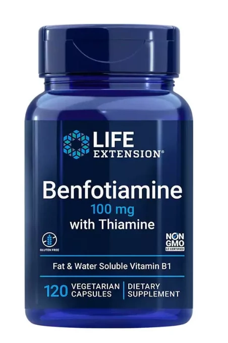 Benfotiamine with Thiamine (120 veg kapszula) - Benfotiamin kapszula Tiaminnal, B-1 Vitamin Zsírban és Vízben oldódó formája