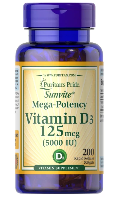 Vitamin D3 5,000 IU (200 lágykapszula)