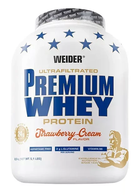 Premium Whey Protein (eper-tejszín 2300 gr) - alacsony szénhidrát- és zsírtartalmú több komponensű tejsavófehérje